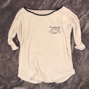 🍋Gap 3/4 Sleeve Relaxed Fit Top in White